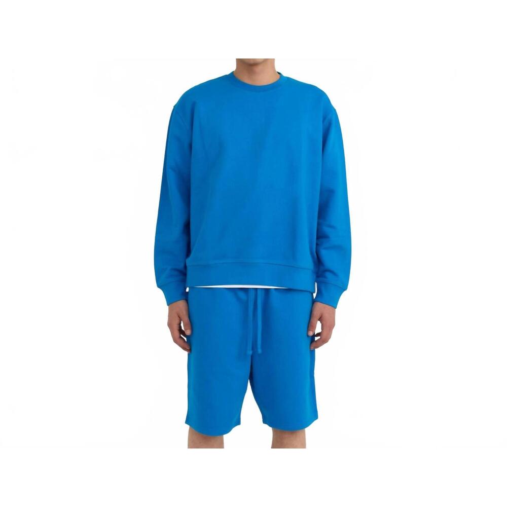 NEW ORGANIC BASICS boxy fit crew sweatshirt in azure